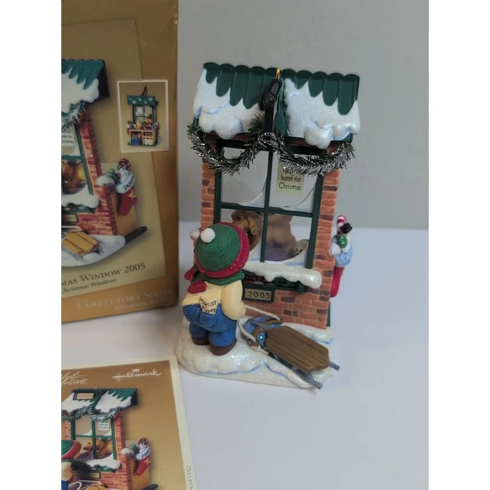 CHARMING 2005 HALLMARK KEEPSAKE 3RD IN‎ CHRISTMAS WINDOW SERIES BOY W PUPPY DOG